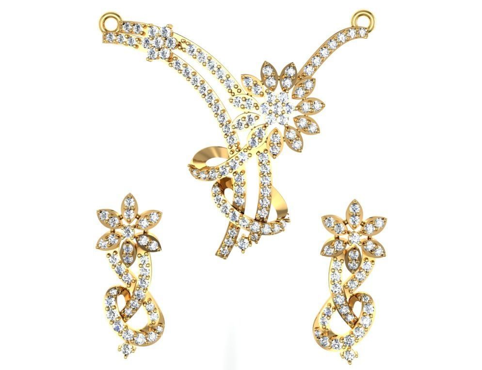 Women Earring Pendant 3dm STL OBJ FBX Renders Details 3D print model_3