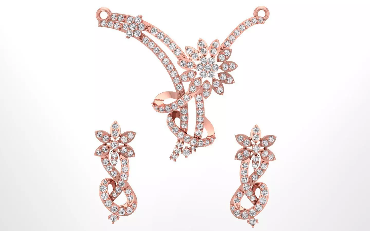 Women Earring Pendant 3dm STL OBJ FBX Renders Details 3D print model_0