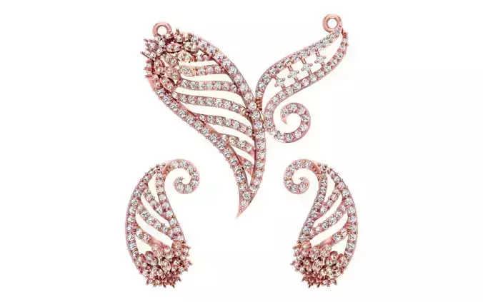 Women Earring Pendant 3dm STL OBJ FBX Renders Details 3D print model