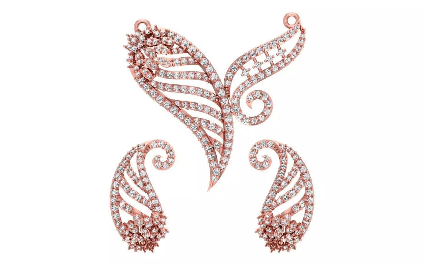 Women Earring Pendant 3dm STL OBJ FBX Renders Details 3D print model_0