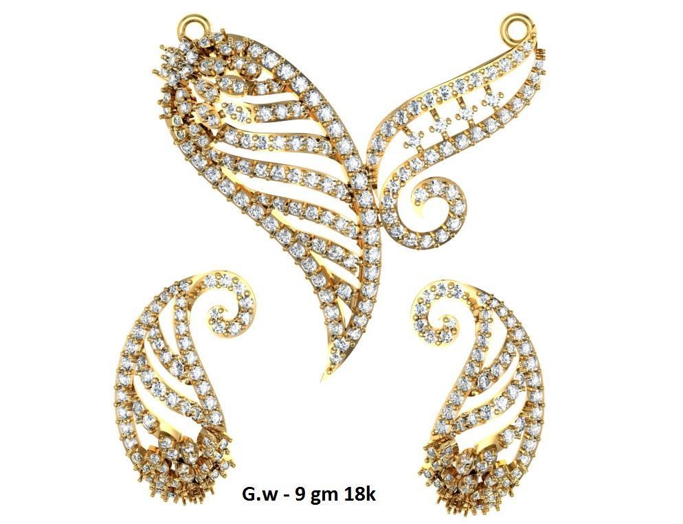 Women Earring Pendant 3dm STL OBJ FBX Renders Details 3D print model_3