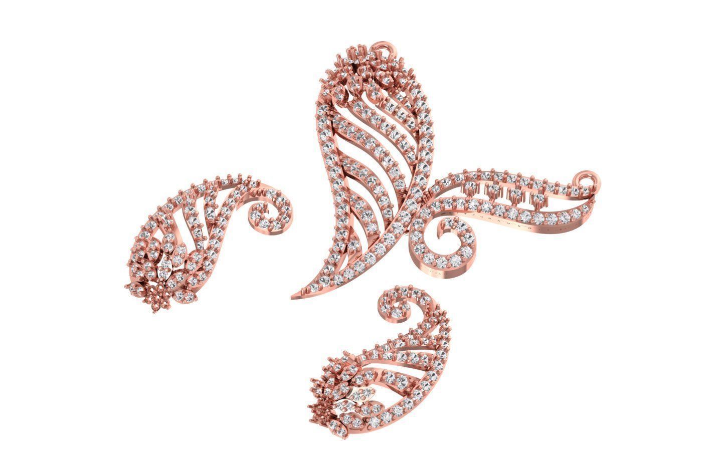 Women Earring Pendant 3dm STL OBJ FBX Renders Details 3D print model_2