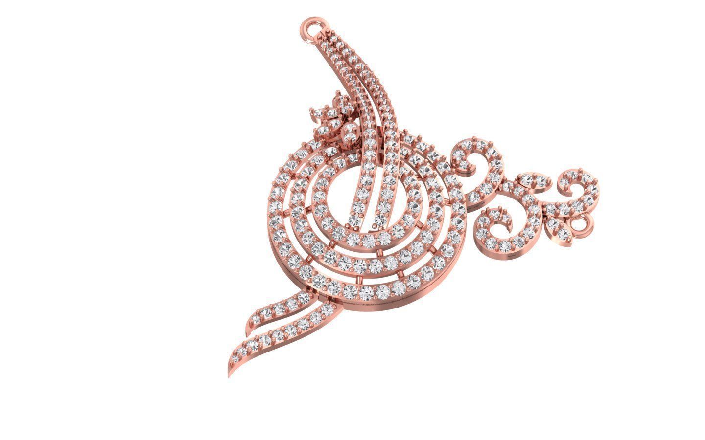 Women Earring Pendant 3dm STL OBJ FBX Renders Details 3D print model_3