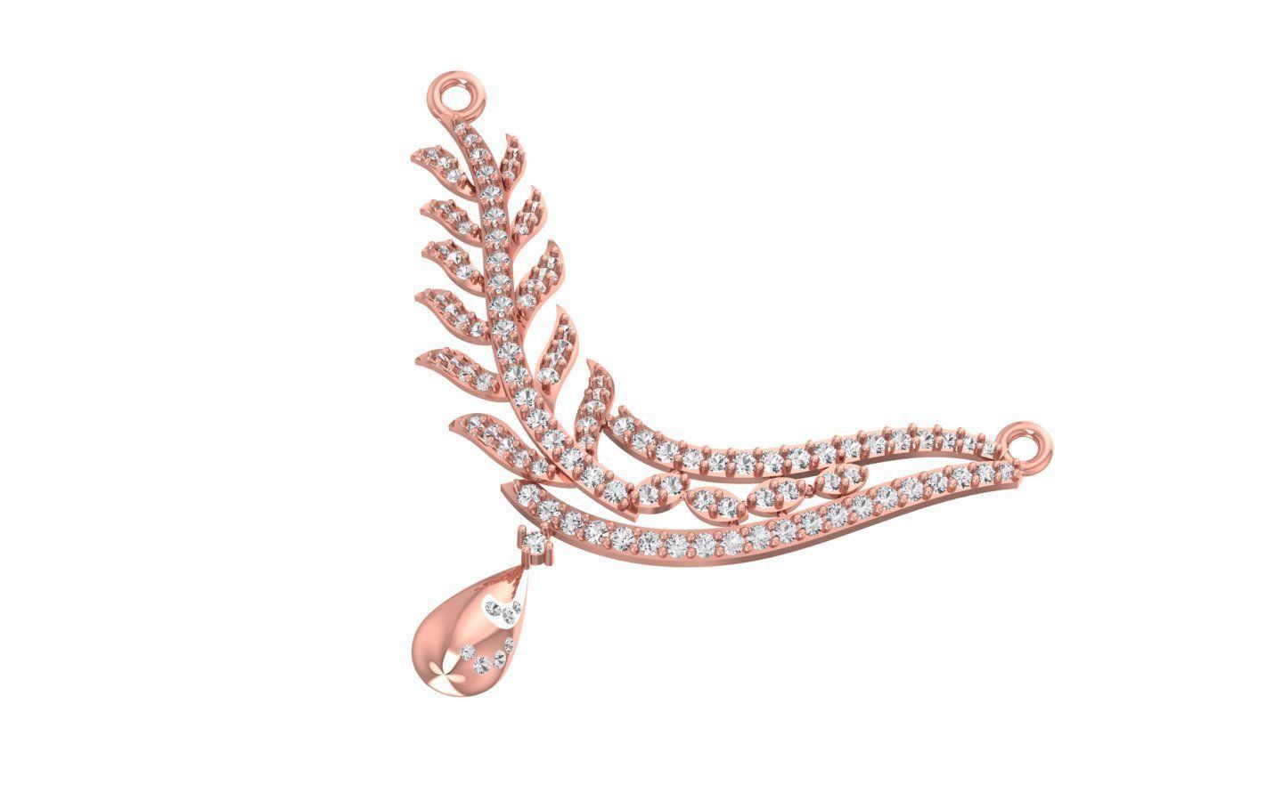 Women Earring Pendant 3dm STL OBJ FBX Renders Details 3D print model_6