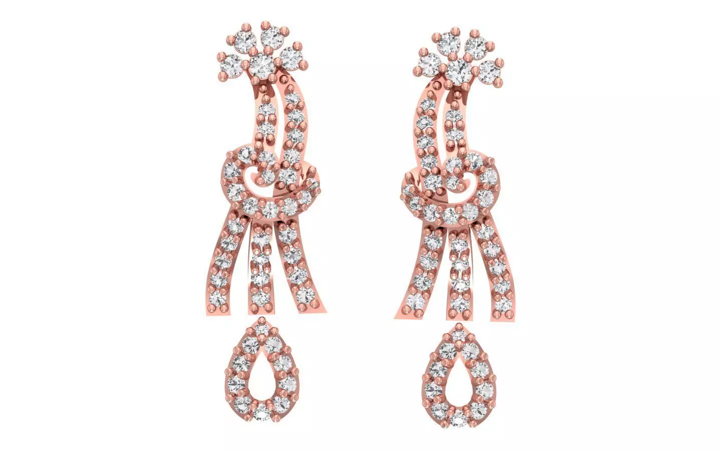 Women Earring Pendant 3dm STL OBJ FBX Renders Details 3D print model_0