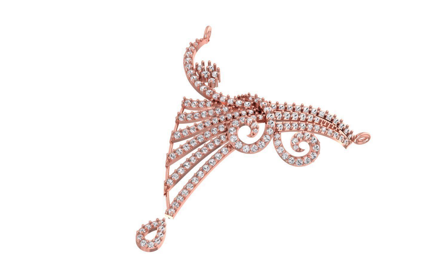 Women Earring Pendant 3dm STL OBJ FBX Renders Details 3D print model_5