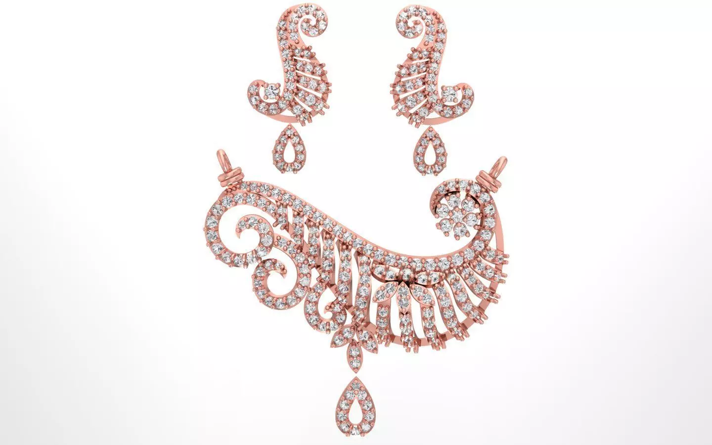 Women Earring Pendant 3dm STL OBJ FBX Renders Details 3D print model_0