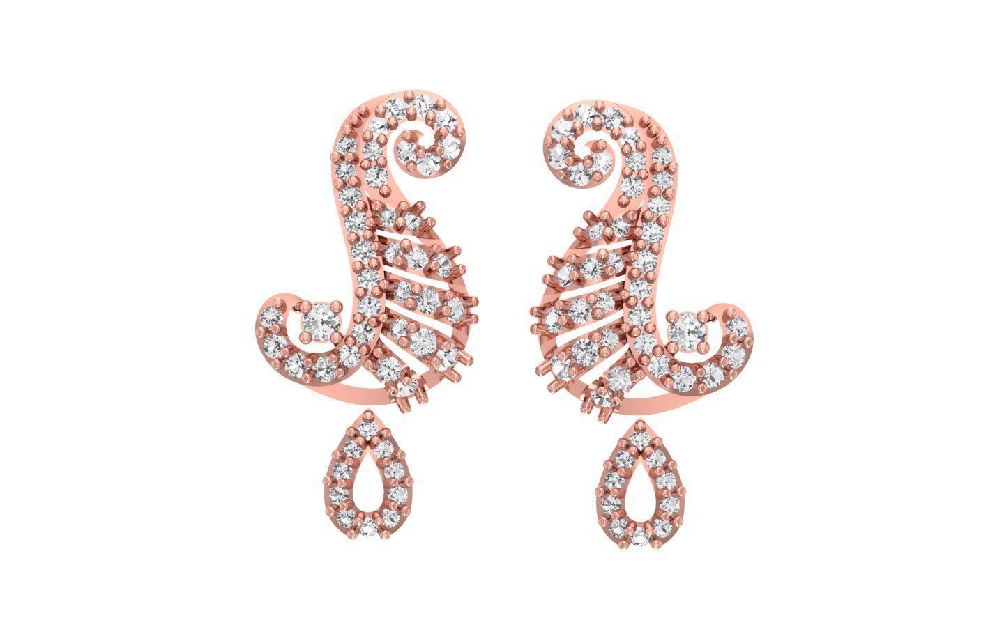 Women Earring Pendant 3dm STL OBJ FBX Renders Details 3D print model_4