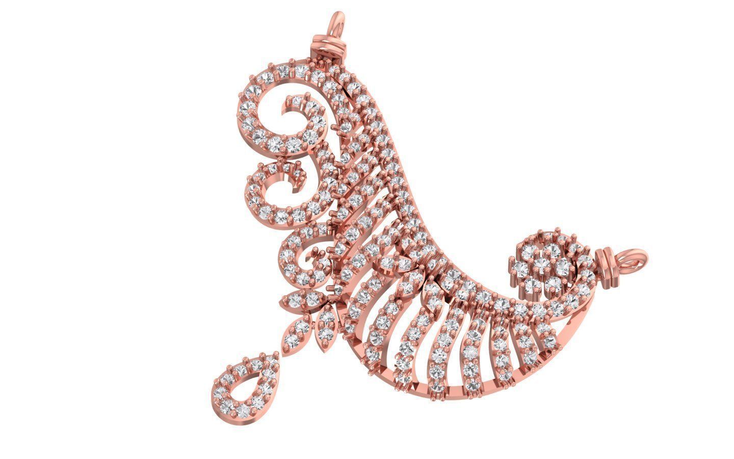 Women Earring Pendant 3dm STL OBJ FBX Renders Details 3D print model_6