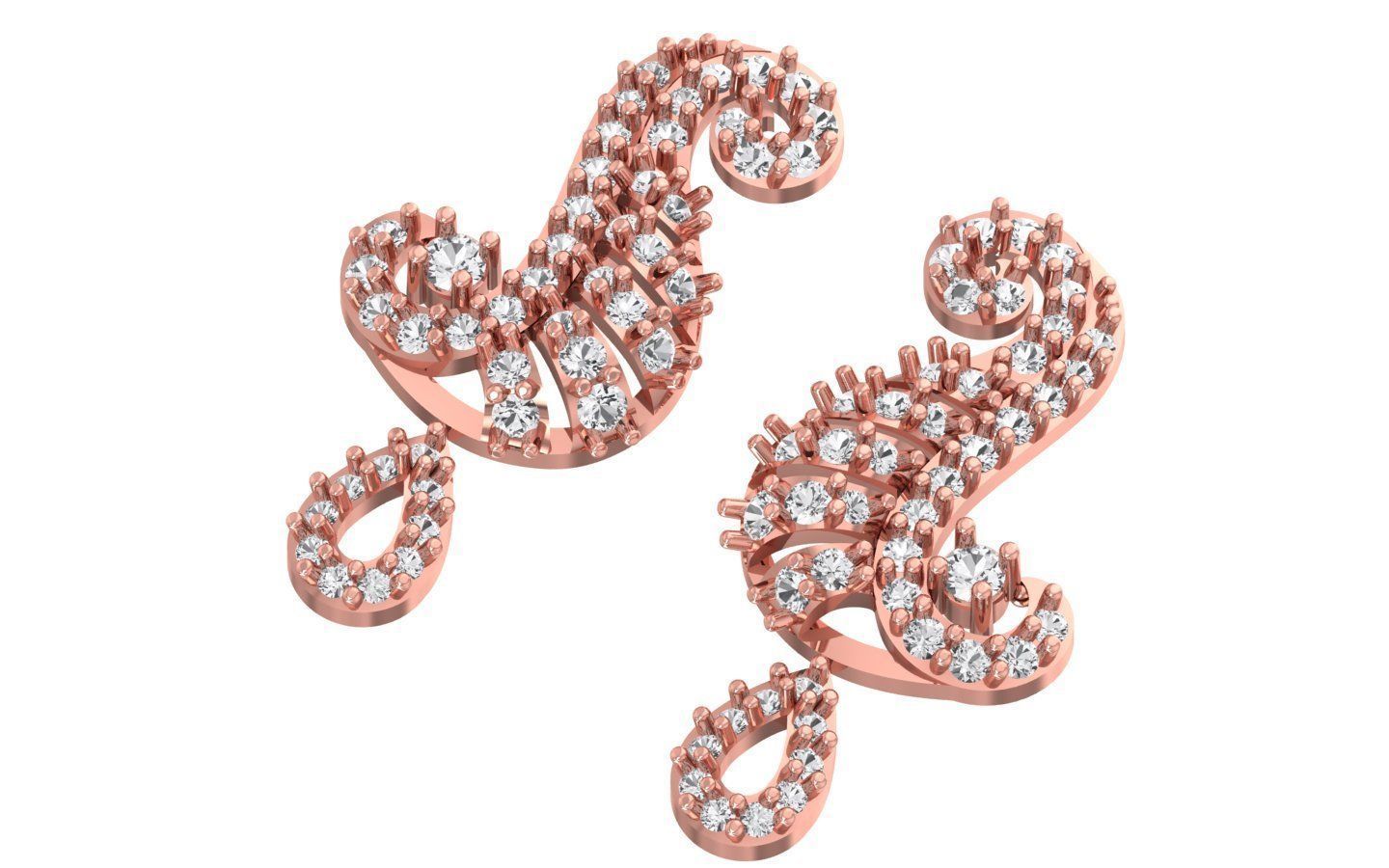 Women Earring Pendant 3dm STL OBJ FBX Renders Details 3D print model_1