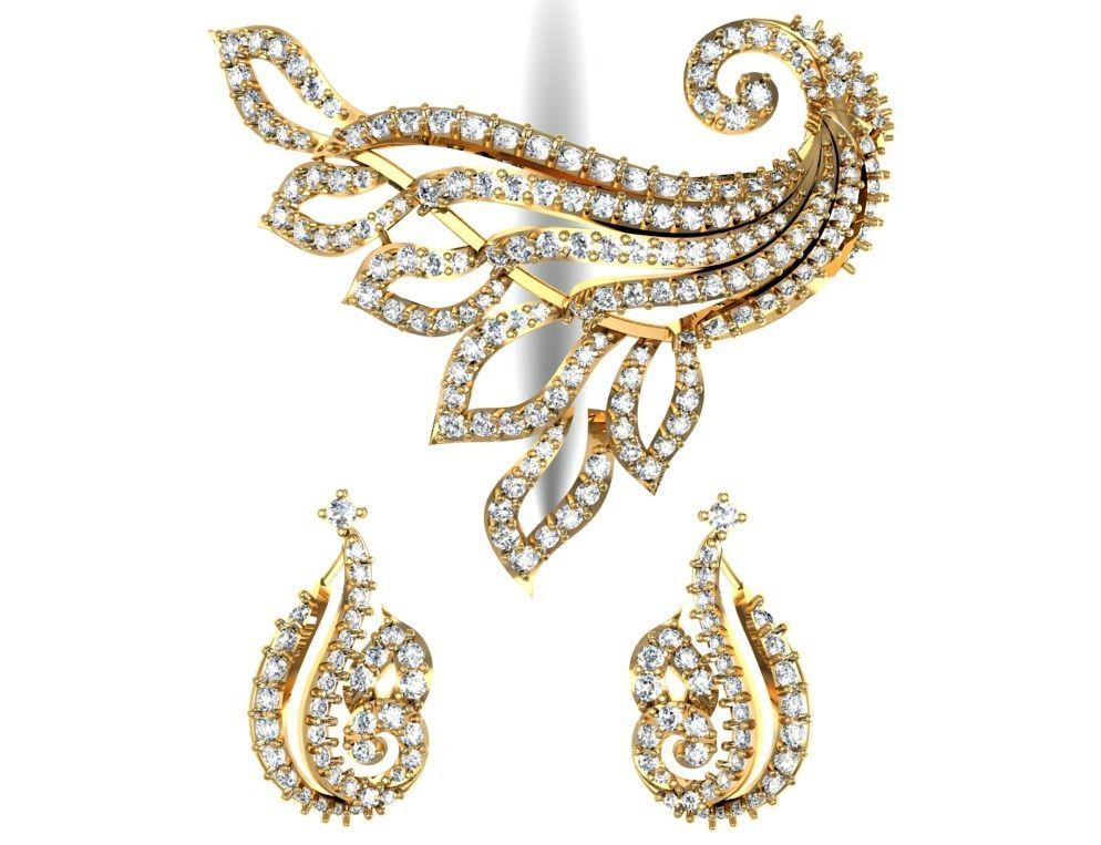 Women Earring Pendant 3dm STL OBJ FBX Renders Details 3D print model_7