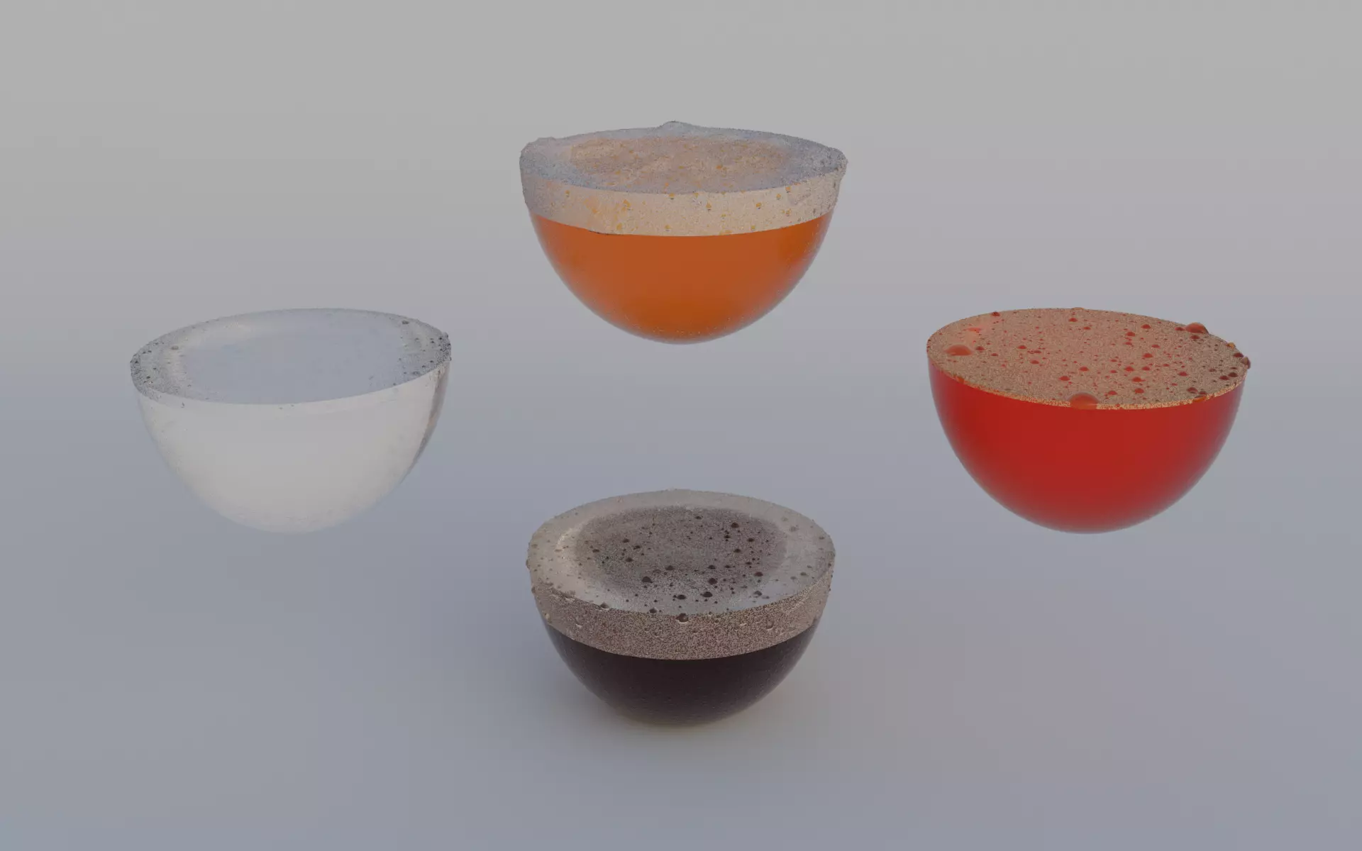 Drinks and foam shader 3D model