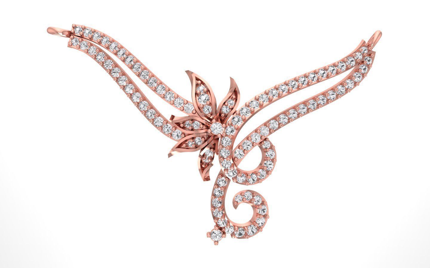 Women Earring Pendant 3dm STL OBJ FBX Renders Details 3D print model_2