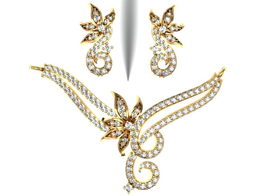 Women Earring Pendant 3dm STL OBJ FBX Renders Details 3D print model_7