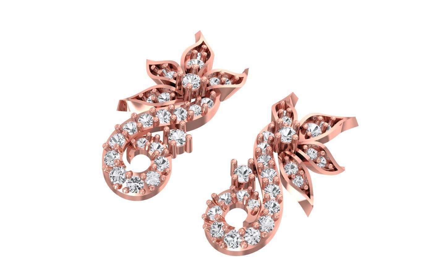 Women Earring Pendant 3dm STL OBJ FBX Renders Details 3D print model_5