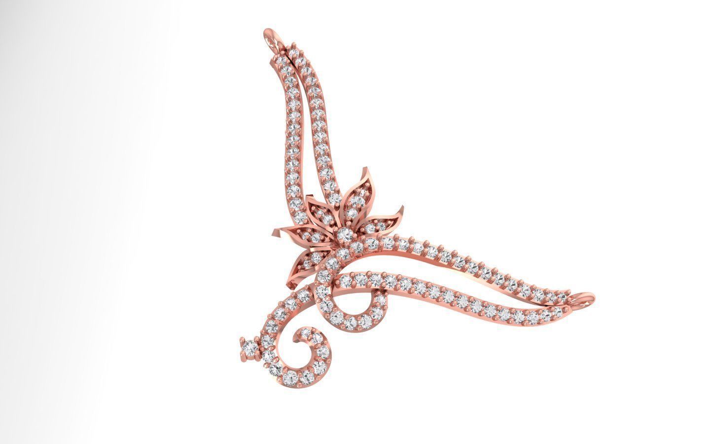 Women Earring Pendant 3dm STL OBJ FBX Renders Details 3D print model_6