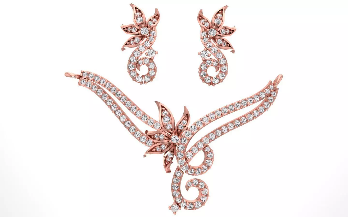 Women Earring Pendant 3dm STL OBJ FBX Renders Details 3D print model_0