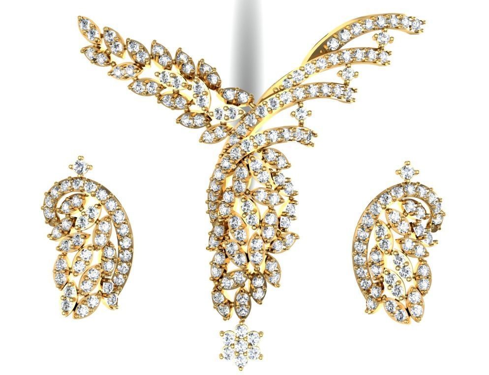 Women Earring Pendant 3dm STL OBJ FBX Renders Details 3D print model_7