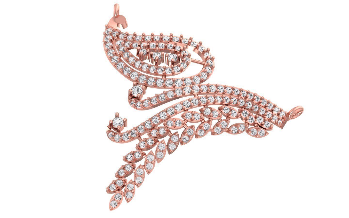 Women Earring Pendant 3dm STL OBJ FBX Renders Details 3D print model_5