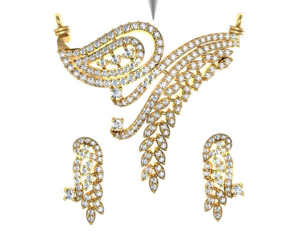 Women Earring Pendant 3dm STL OBJ FBX Renders Details 3D print model_7