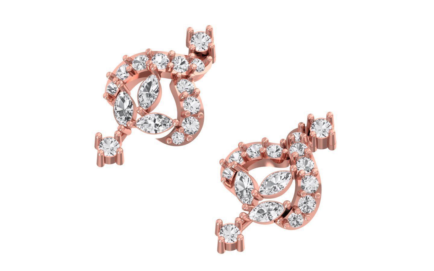 Women Earring Pendant 3dm STL OBJ FBX Renders Details 3D print model_6