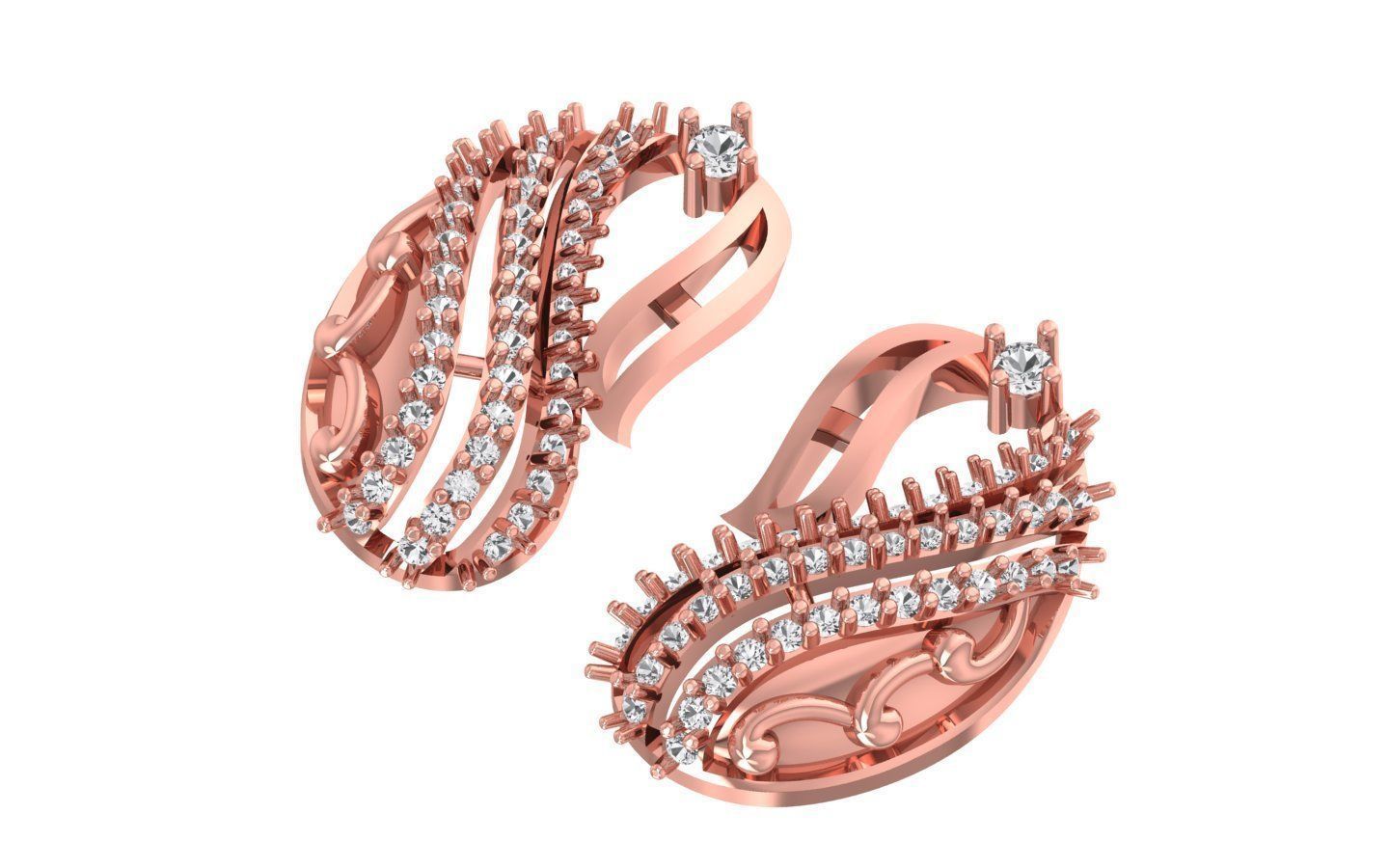 Women Earring Pendant 3dm STL OBJ FBX Renders Details 3D print model_5