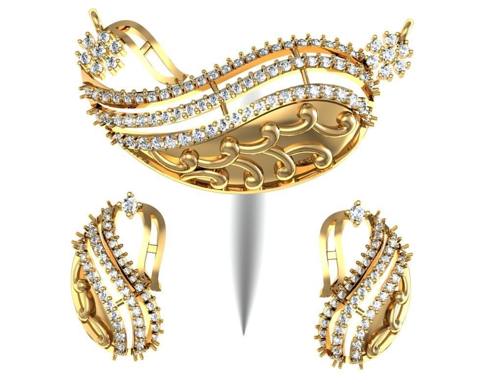 Women Earring Pendant 3dm STL OBJ FBX Renders Details 3D print model_7