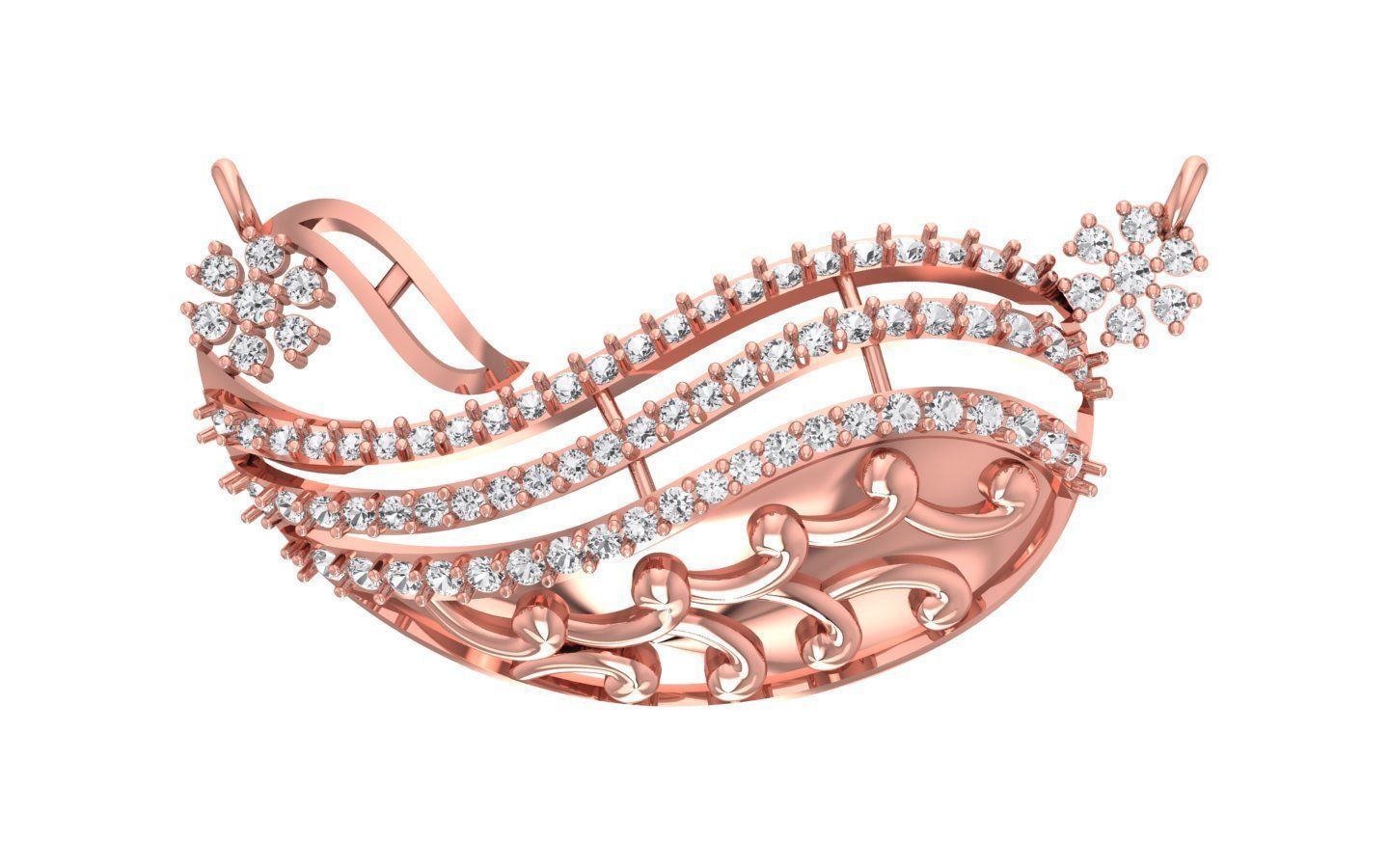 Women Earring Pendant 3dm STL OBJ FBX Renders Details 3D print model_6