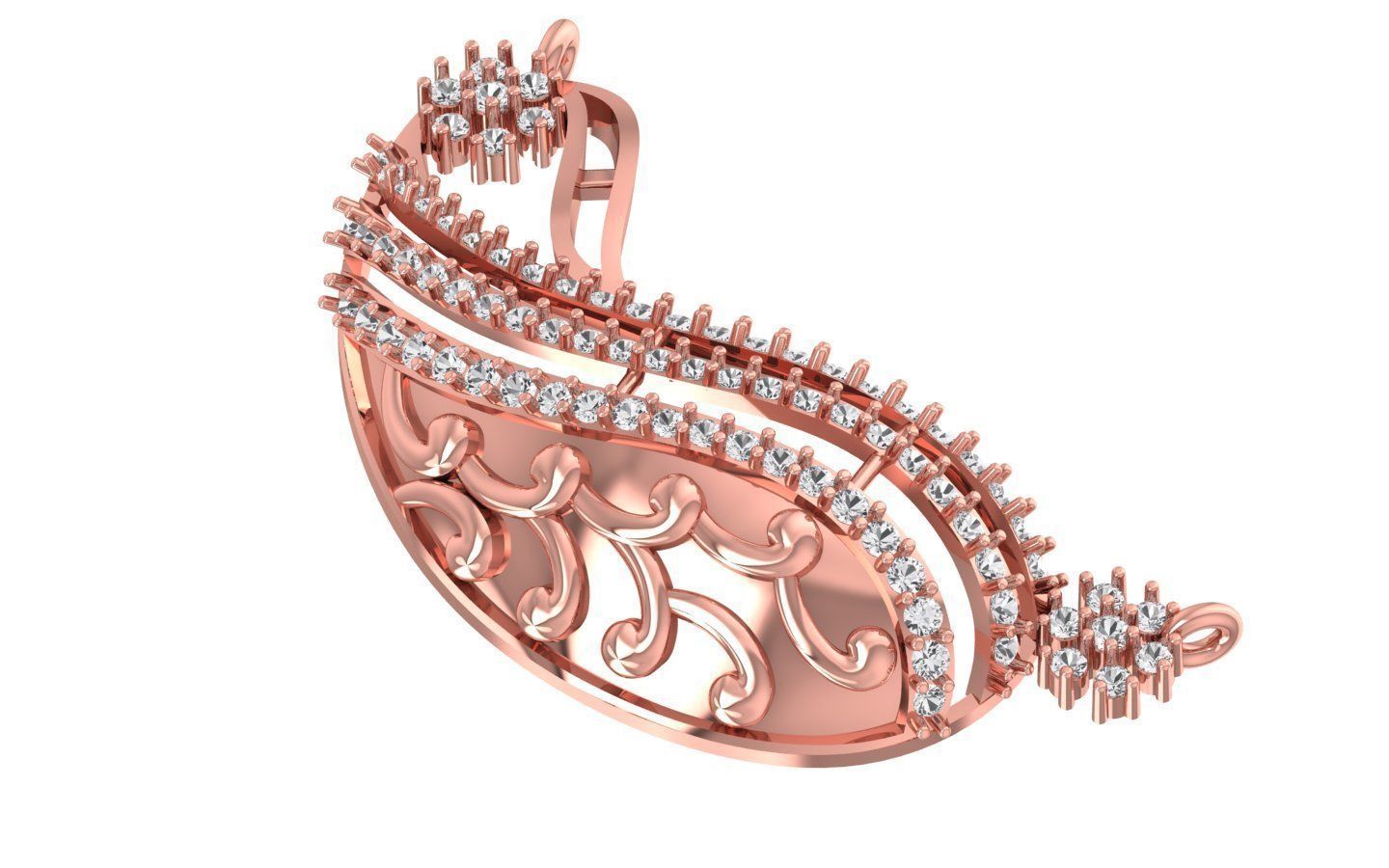 Women Earring Pendant 3dm STL OBJ FBX Renders Details 3D print model_1