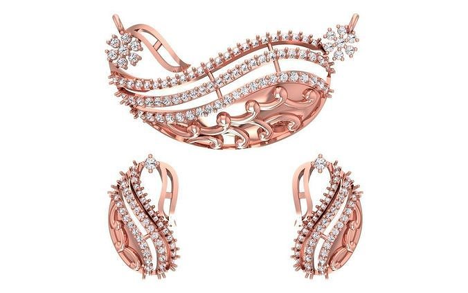 Women Earring Pendant 3dm STL OBJ FBX Renders Details 3D print model