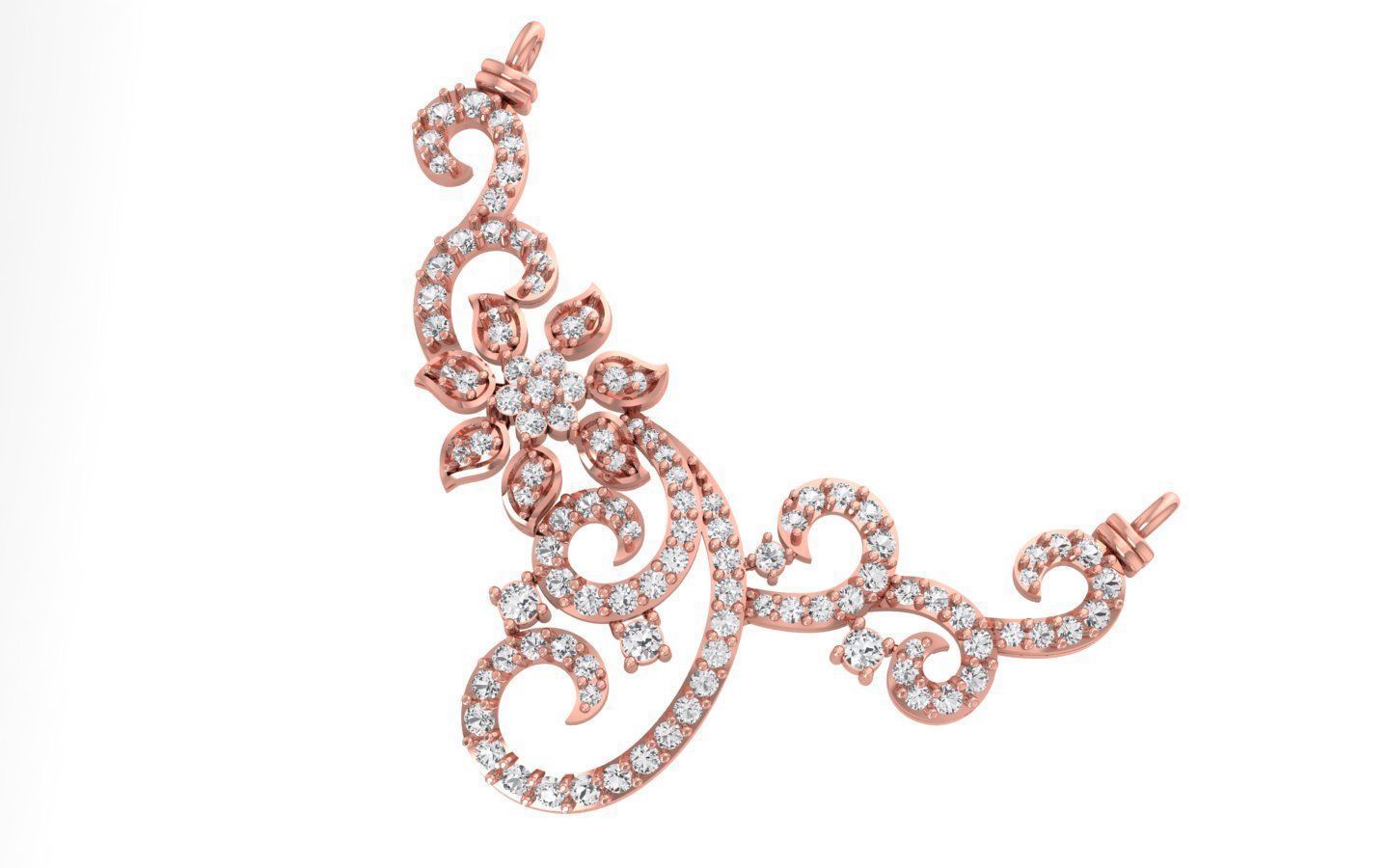 Women Earring Pendant 3dm STL OBJ FBX Renders Details 3D print model_1