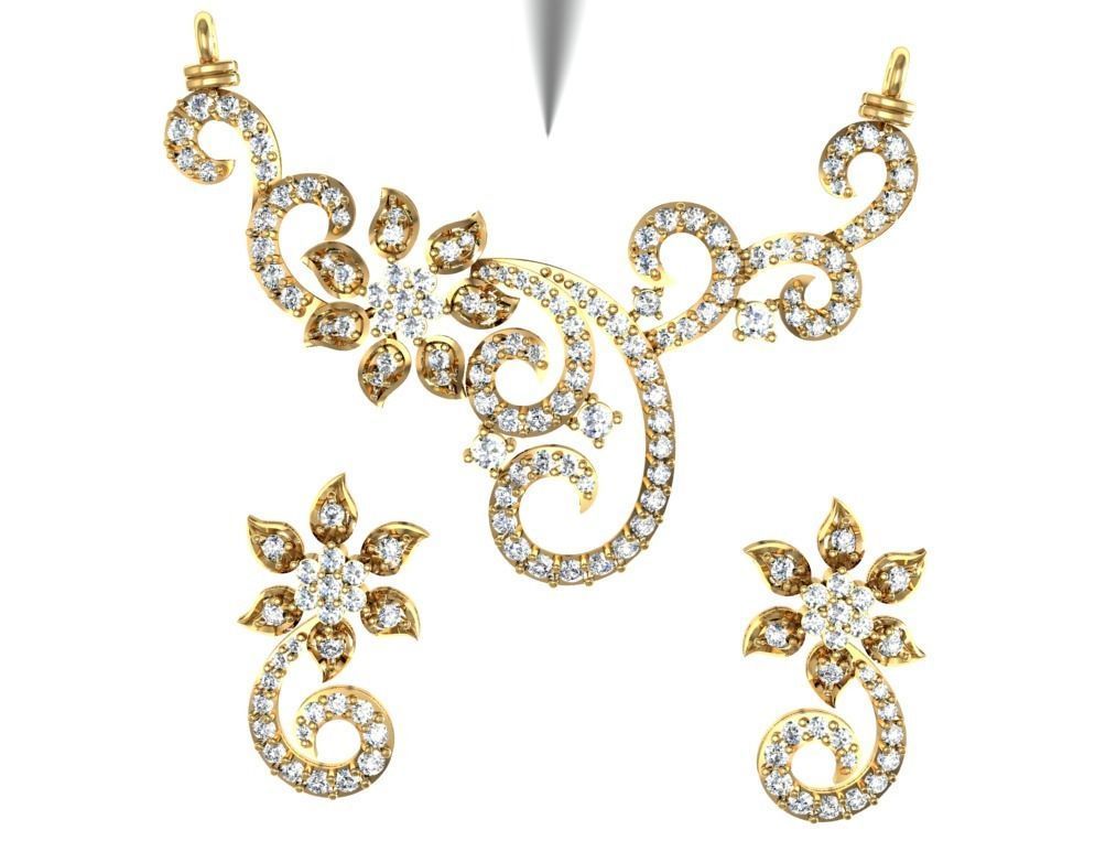 Women Earring Pendant 3dm STL OBJ FBX Renders Details 3D print model_7