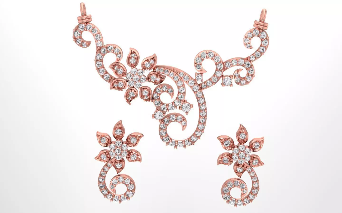 Women Earring Pendant 3dm STL OBJ FBX Renders Details 3D print model_0