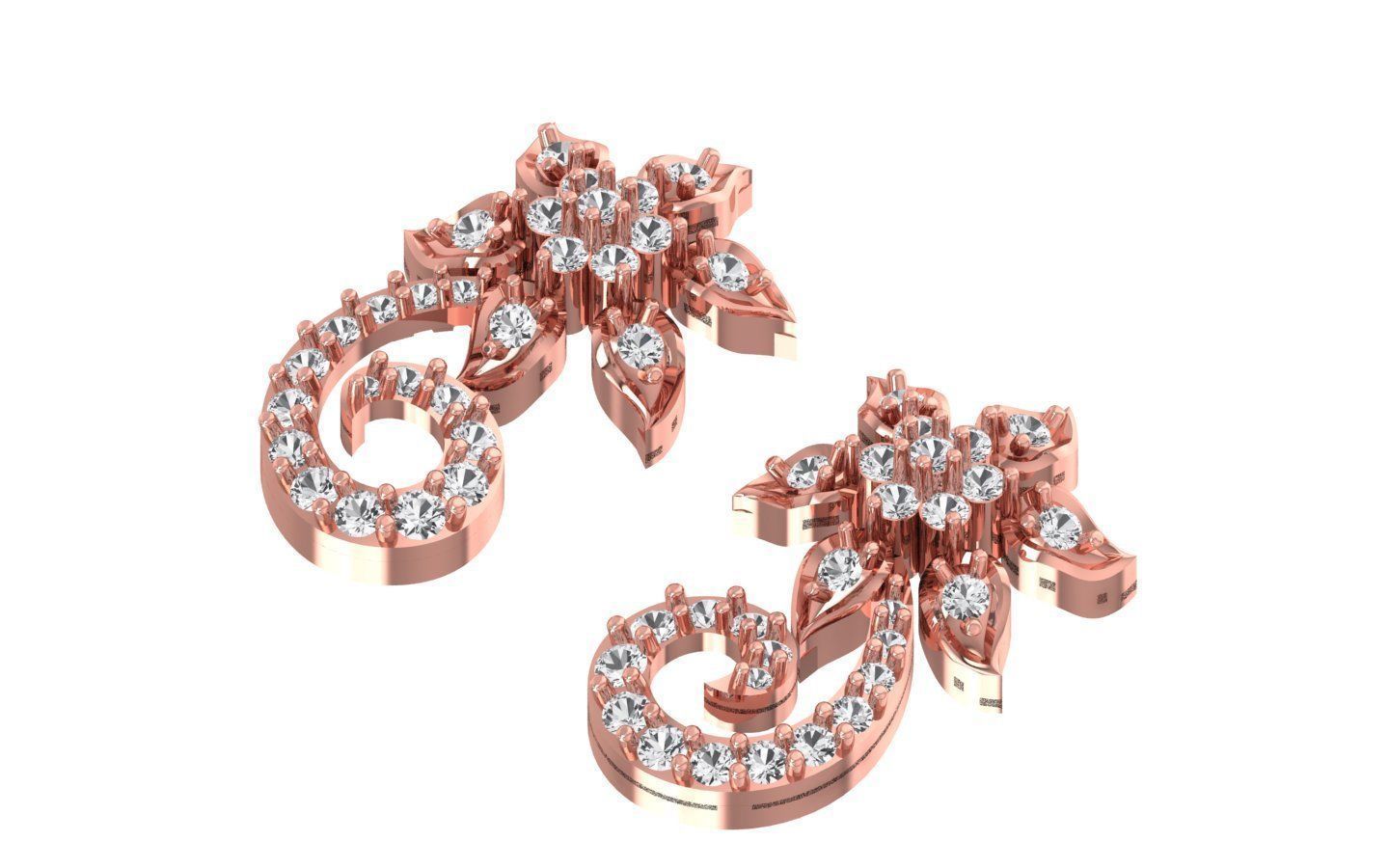 Women Earring Pendant 3dm STL OBJ FBX Renders Details 3D print model_6