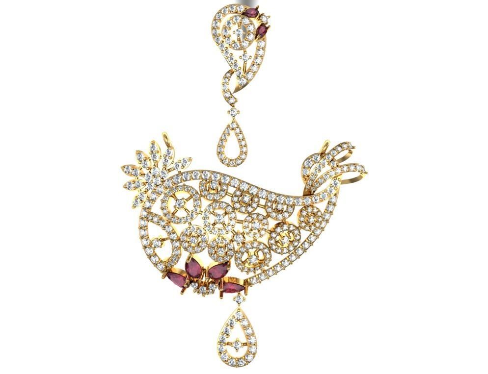 Women Earring Pendant 3dm STL OBJ FBX Renders Details 3D print model_7