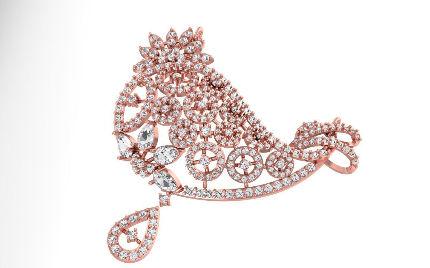 Women Earring Pendant 3dm STL OBJ FBX Renders Details 3D print model_3