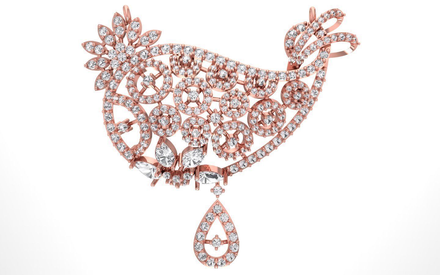 Women Earring Pendant 3dm STL OBJ FBX Renders Details 3D print model_4