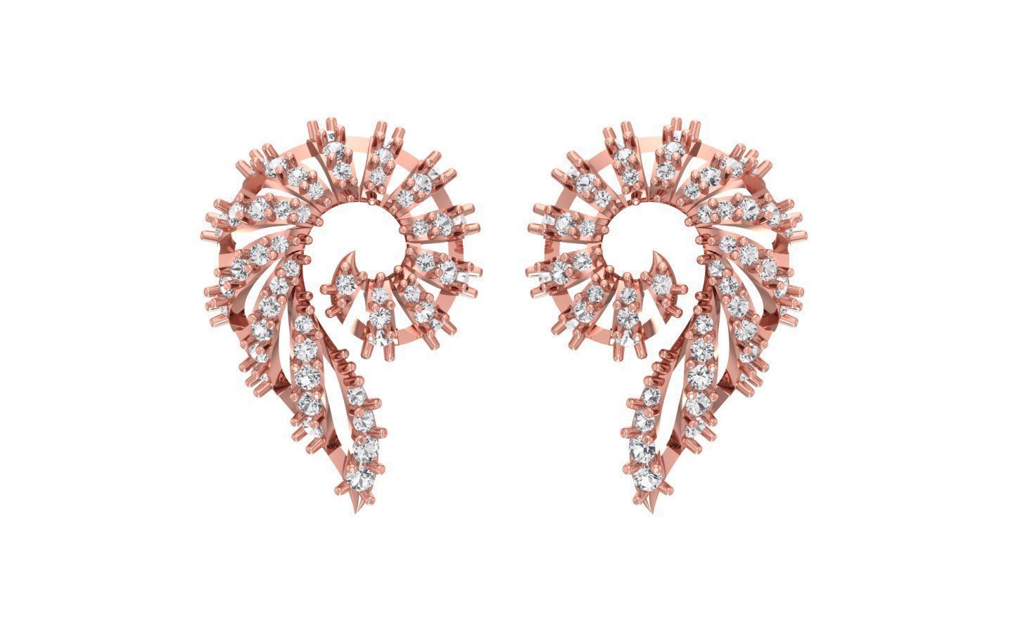 Women Earring Pendant 3dm STL OBJ FBX Renders Details 3D print model_2