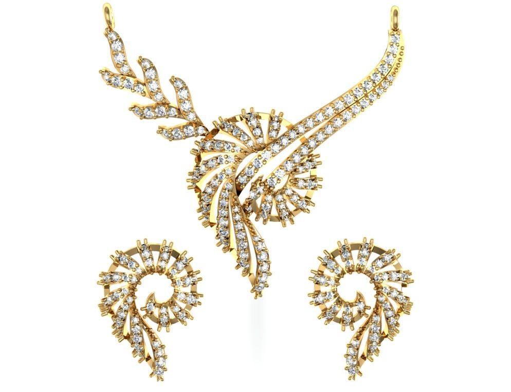 Women Earring Pendant 3dm STL OBJ FBX Renders Details 3D print model_7