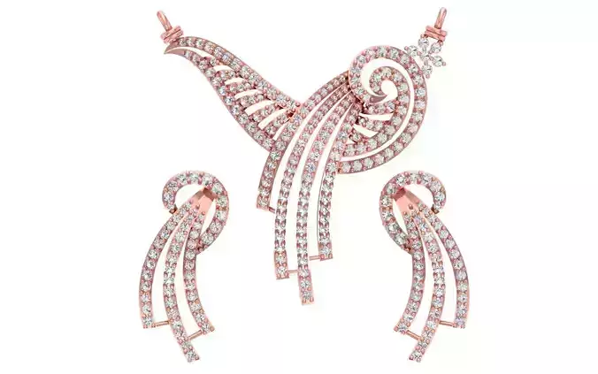 Women Earring Pendant 3dm STL OBJ FBX Renders Details