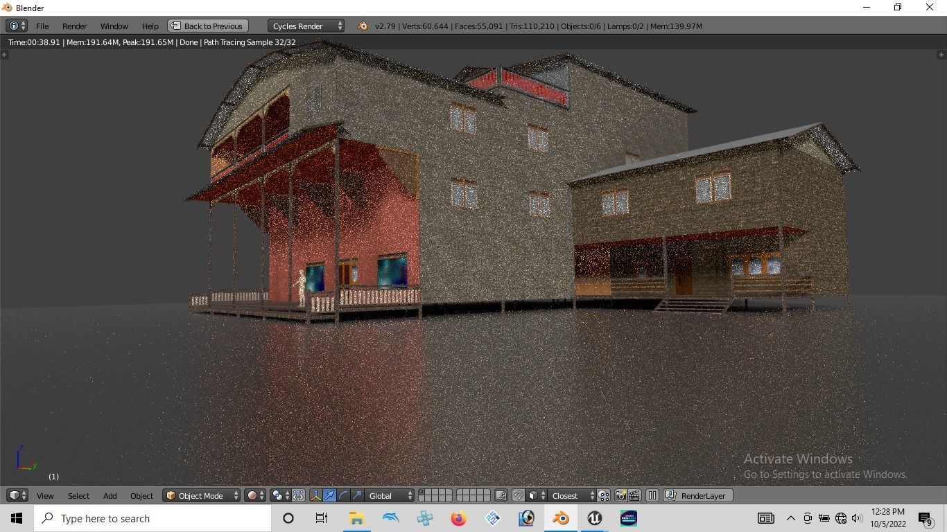 Rumah kayu panggung tingkat 005-006 3D model_1