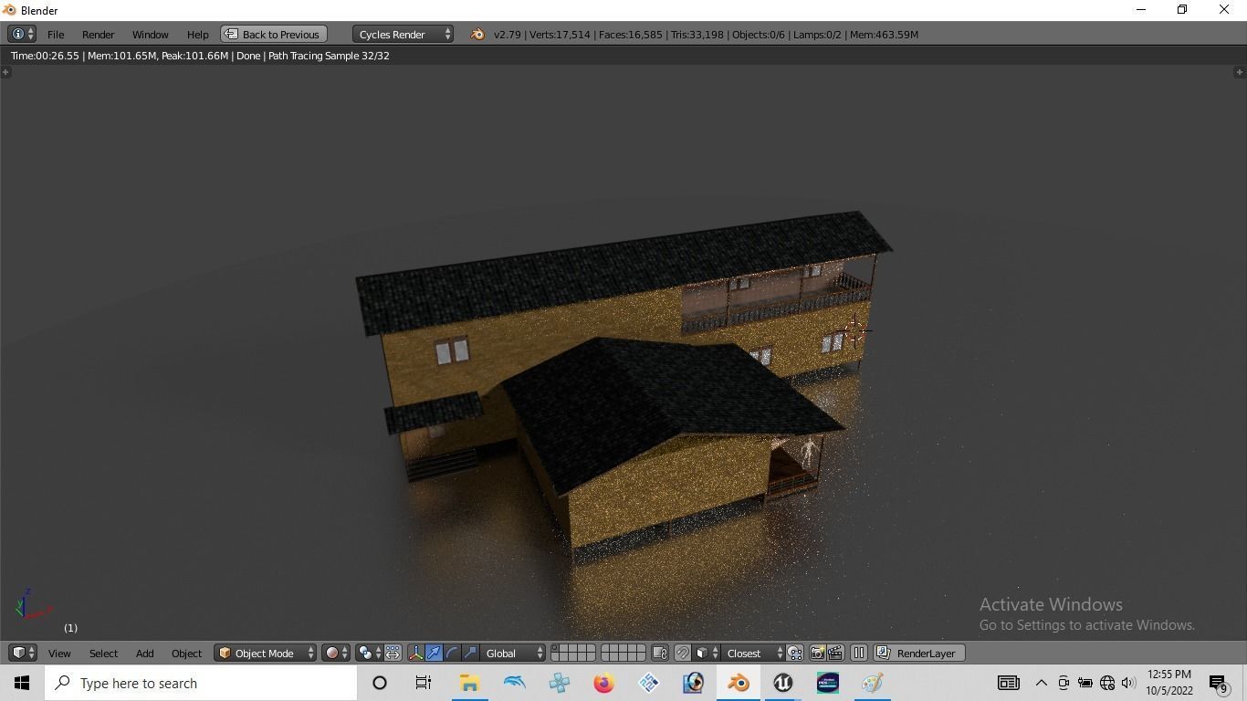 Rumah kayu panggung tingkat 005-006 3D model_7