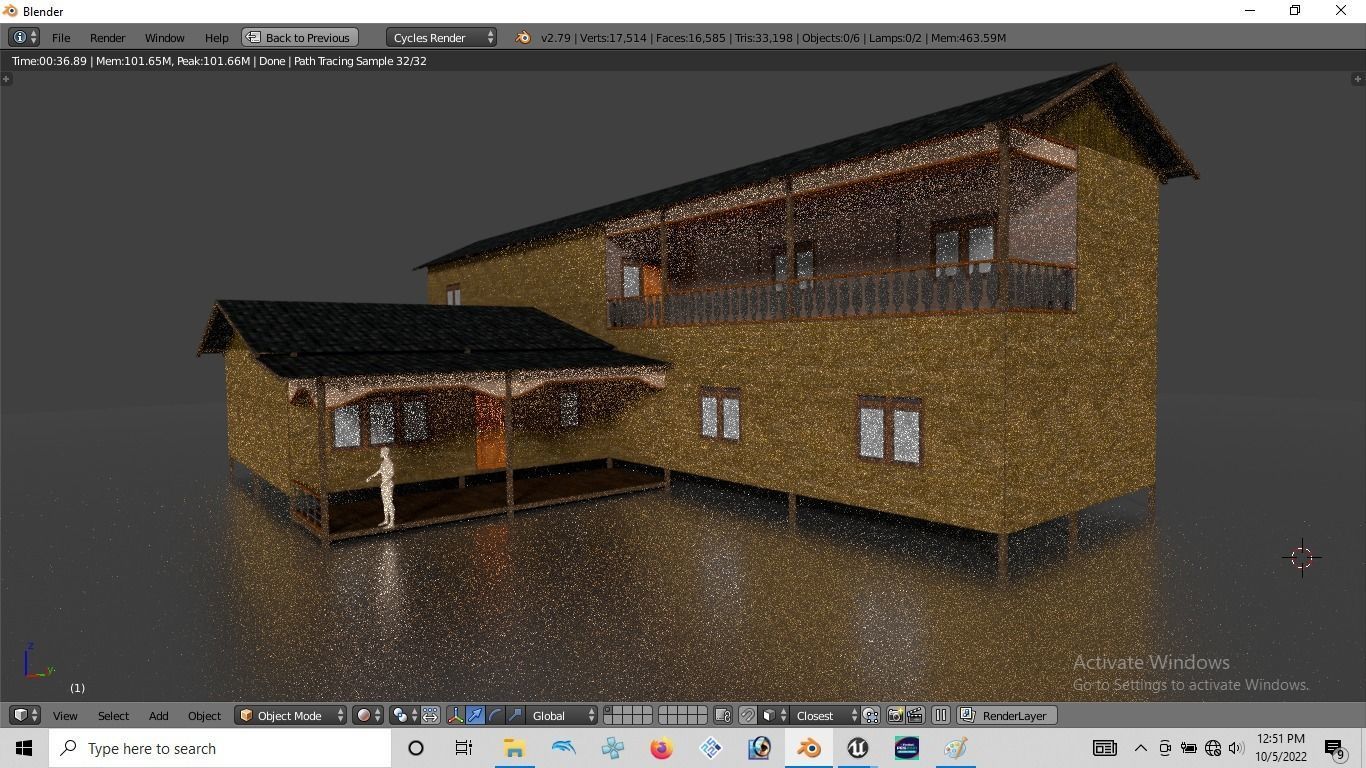 Rumah kayu panggung tingkat 005-006 3D model_6