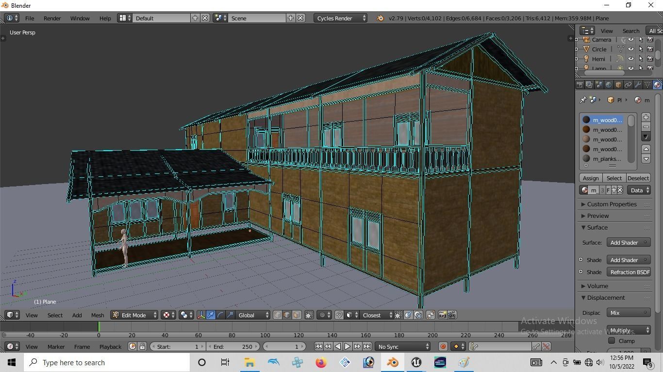 Rumah kayu panggung tingkat 005-006 3D model_8