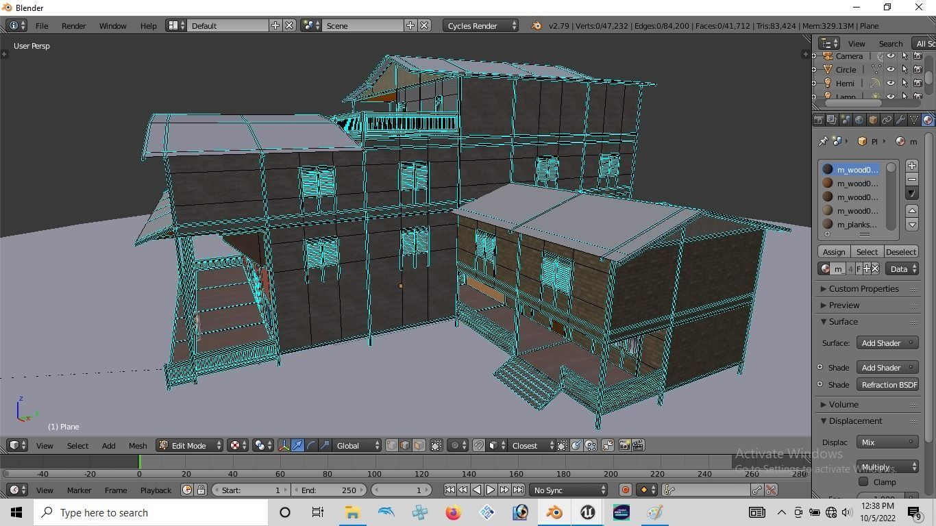 Rumah kayu panggung tingkat 005-006 3D model_4