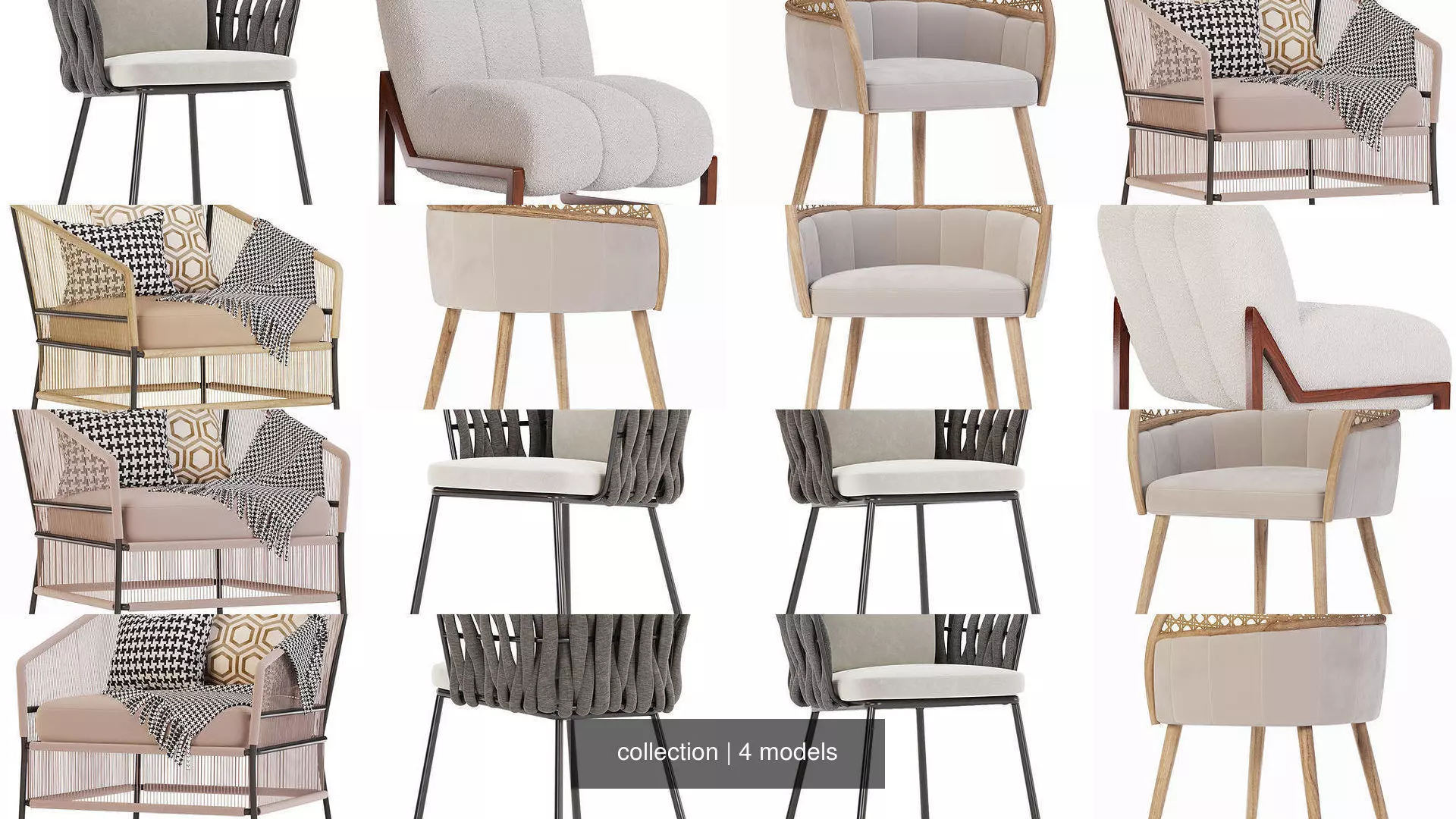 collection rattan dining chair with fabric and wooden legs _0