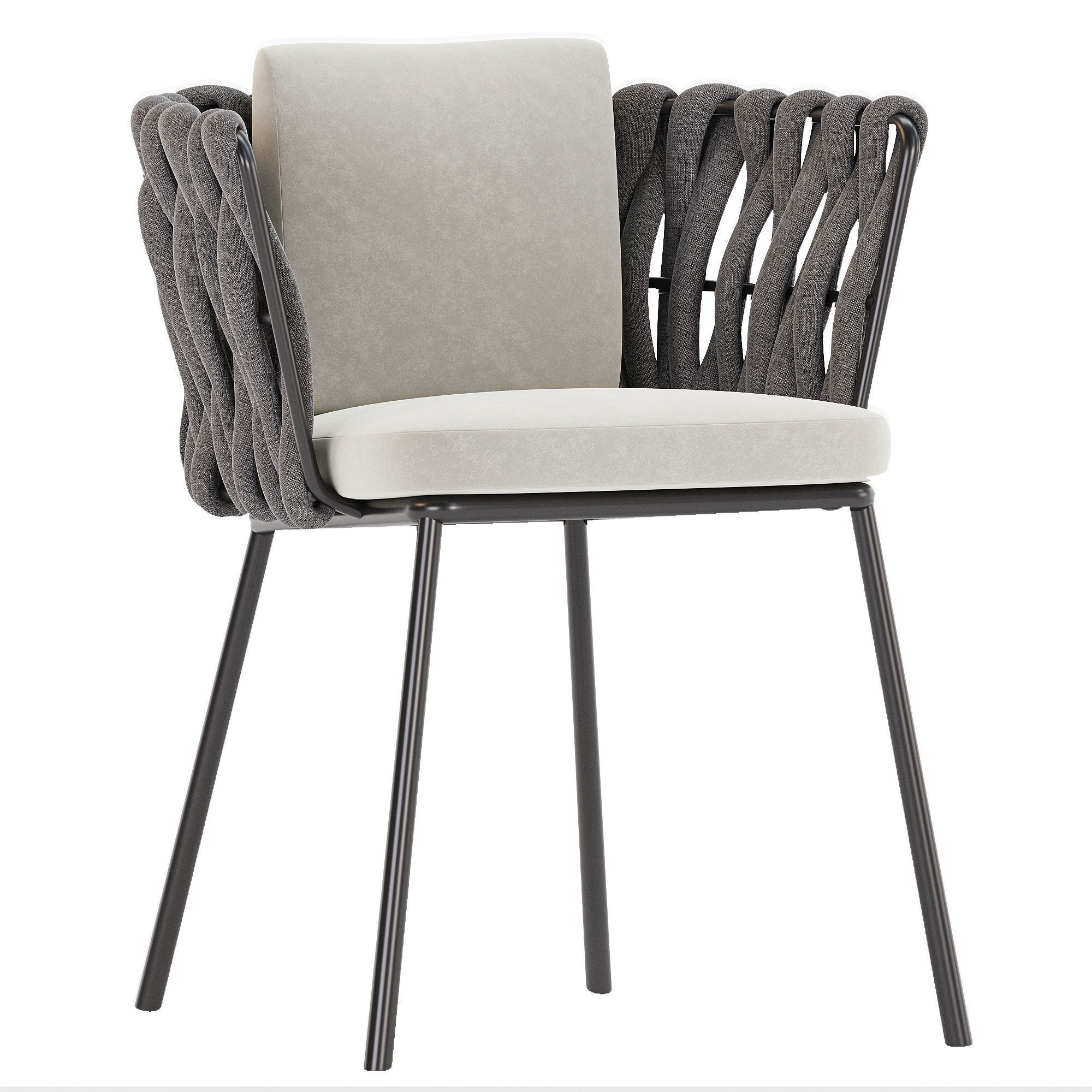 collection rattan dining chair with fabric and wooden legs _5