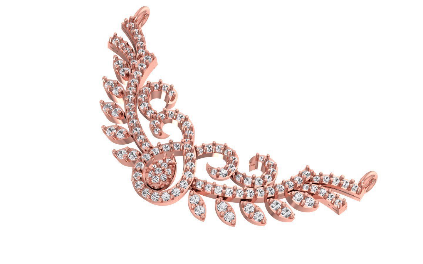 Women Necklace Pendant 3dm STL OBJ FBX Renders Details 3D print model_2