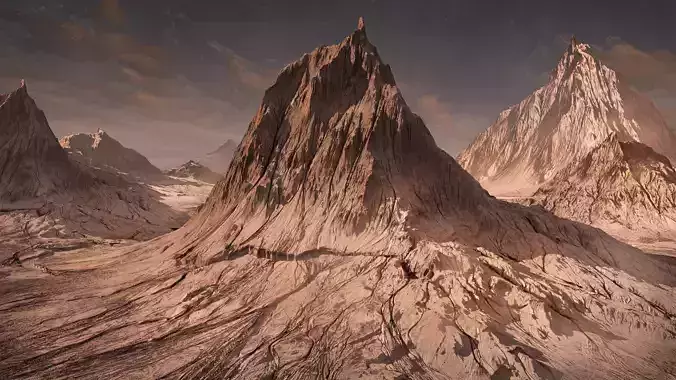 8k Realistic Desert Mountain 3d Model Free 3D model