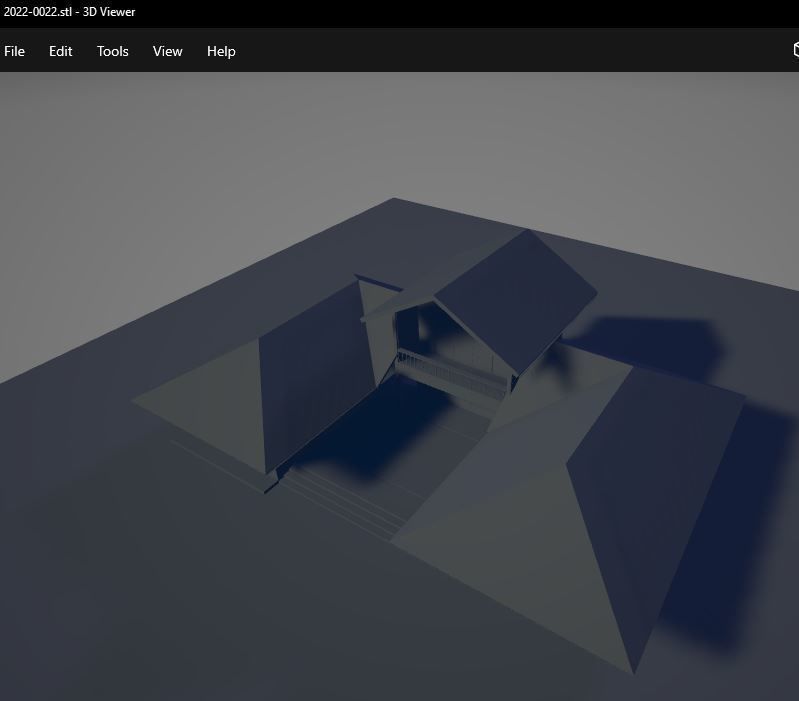 House in U shape 3D model_6